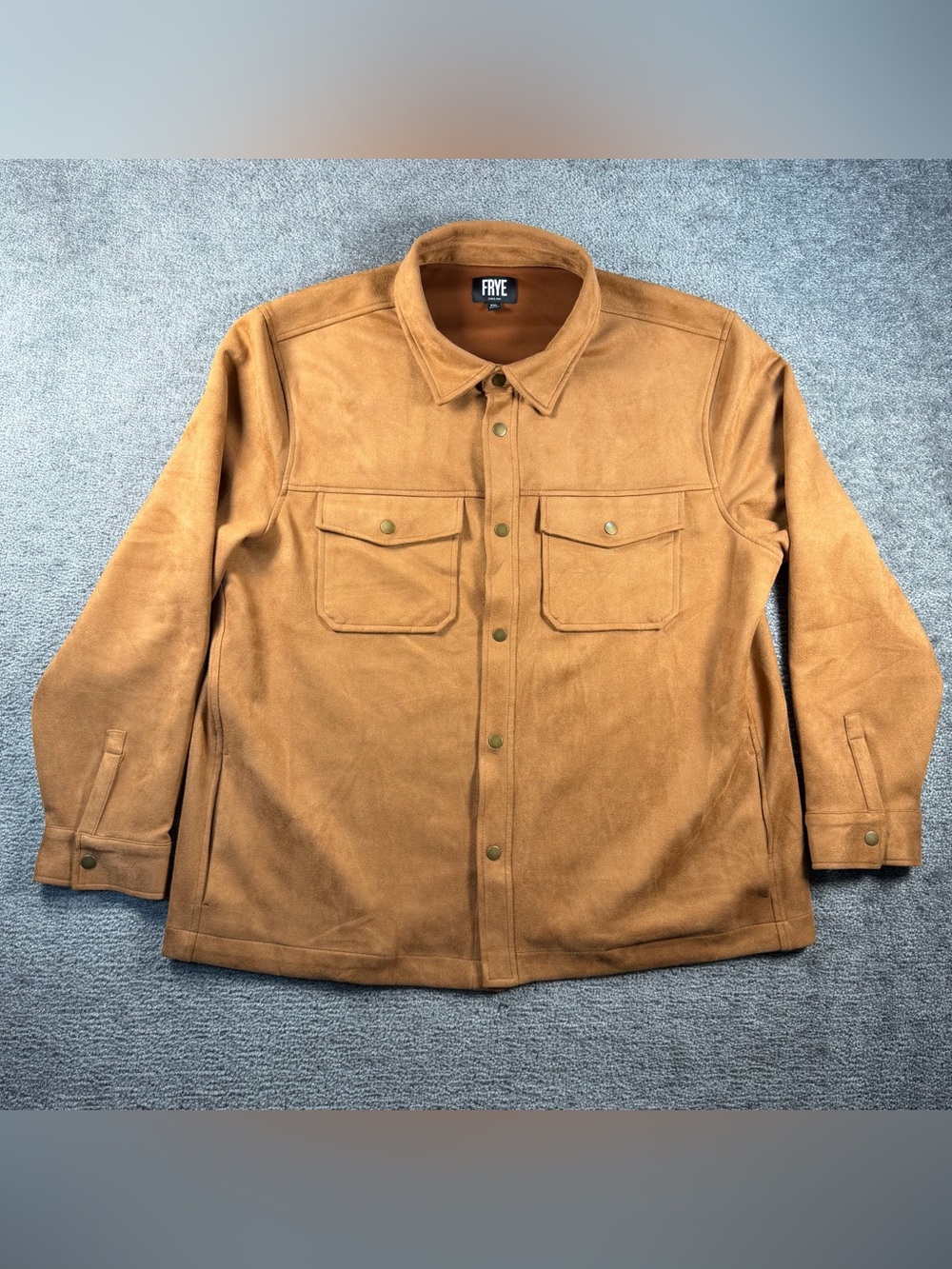 Frye Shirt Jacket Shacket Men's 2XL Classic Fit Pockets Faux Suede Workwear Plus